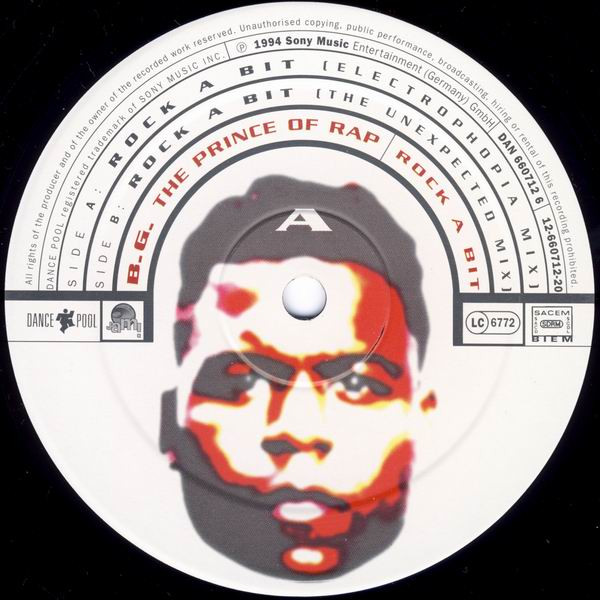 Cover zu B.G. The Prince Of Rap - Rock A Bit | 1994 | Vinyl, 12