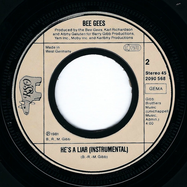 Cover zu Bee Gees - He's A Liar | 1981 | Vinyl, 45 RPM, 7
