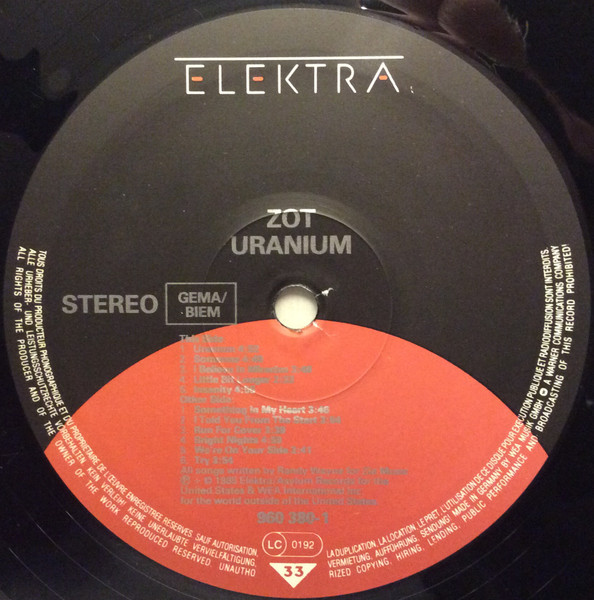 Cover zu Zot (3) - Uranium | 1985 | Vinyl, LP, Album, Stereo | Rock | Europe