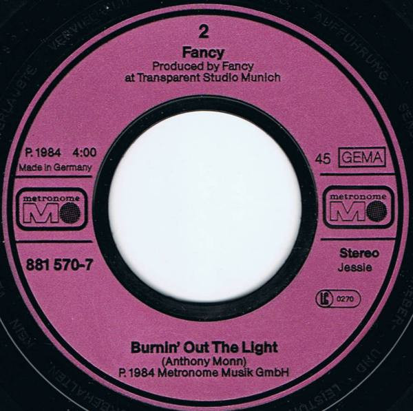 Cover zu Fancy - Get Lost Tonight | 1984 | Vinyl, Stereo, 45 RPM, 7