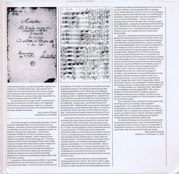 Cover zu Johann Sebastian Bach, Rostocker Motettenchor, Hartwig Eschenburg, Capella Fidicinia, Hans Grüß - Motetten BWV 226 • 228 • 229 • 230 / Choräle | 1984 | Vinyl, LP, Club Edition | Classical