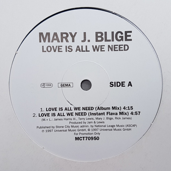 Bild Mary J. Blige – Love Is All We Need | 1997 | Vinyl, 12″, Promo | Electronic, Hip Hop, Funk / Soul | Germany Schallplatten Ankauf