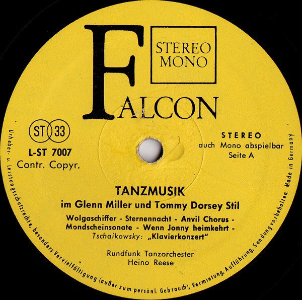 Cover zu Rundfunk-Tanzorchester Berlin - Tanzmusik Im Glenn Miller Und Tommy Dorsey-Stil | Vinyl, LP | Jazz | Germany