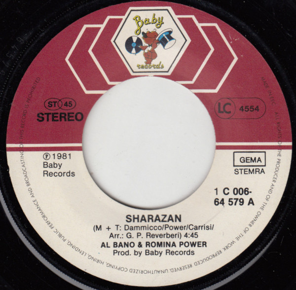 Cover zu Al Bano & Romina Power - Sharazan | 1981 | Vinyl, Stereo, 45 RPM, 7