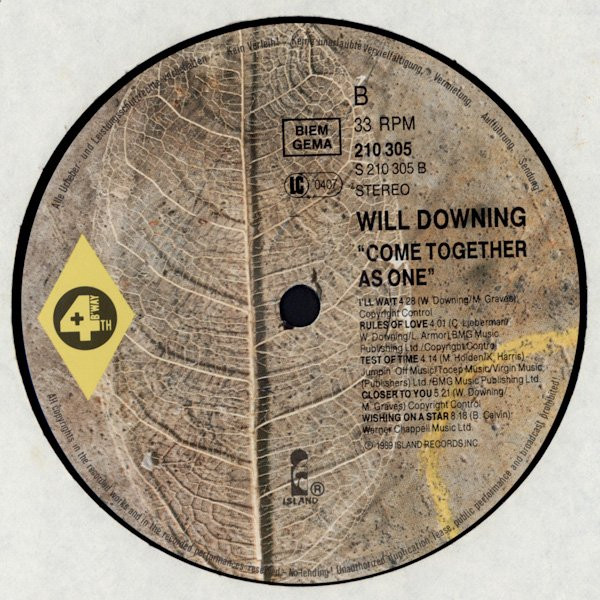 Cover zu Will Downing - Come Together As One | 1989 | Vinyl, LP, Album, Stereo | Electronic, Funk / Soul | Europe