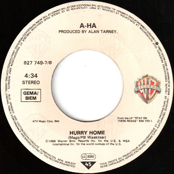 Cover zu a-ha - Touchy! | 1988 | Vinyl, Stereo, 45 RPM, 7