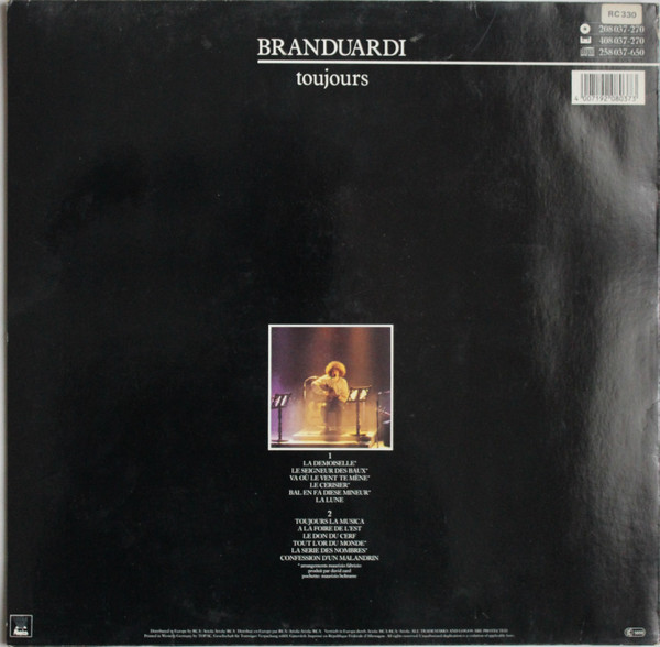 Cover zu Angelo Branduardi - Toujours | 1986 | Vinyl, LP, Compilation | Rock, Pop | Europe