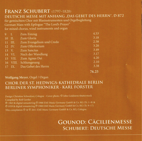 Cover zu Charles Gounod, Franz Schubert - Cäcilienmesse - Deutsche Messe | CD, Compilation, Comp | Classical | Europe