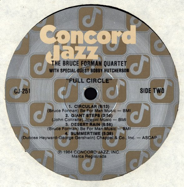Cover zu The Bruce Forman Quartet With Special Guest Bobby Hutcherson - Full Circle | 1984 | Vinyl, LP, Album | Jazz | US
