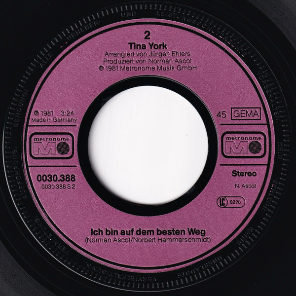 Cover zu Tina York - Ich Bin Da (Distant Love) | 1981 | Vinyl, Stereo, 45 RPM, 7