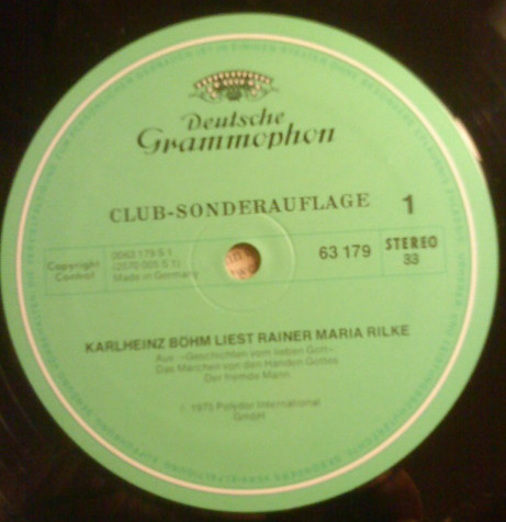 Cover zu Rainer Maria Rilke - Geschichten Vom Lieben Gott | 1975 | Vinyl, LP, Club Edition | Non-Music | Germany