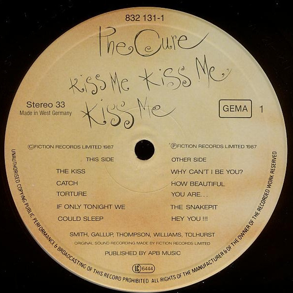 Cover zu The Cure - Kiss Me Kiss Me Kiss Me | 1987 | Vinyl, LP, Album, Stereo | Rock | Germany