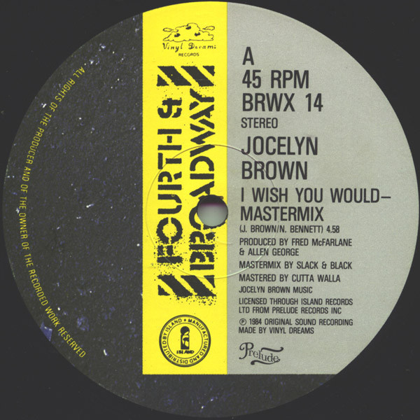 Cover zu Jocelyn Brown - I Wish You Would | 1984 | Vinyl, Stereo, 12