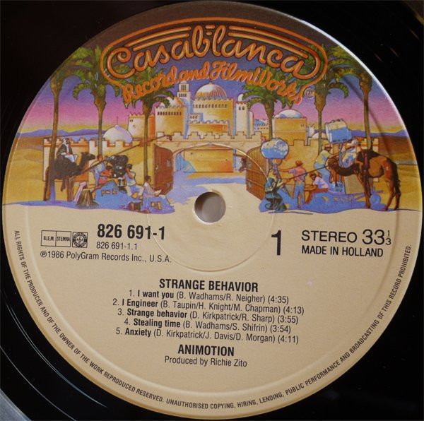 Cover zu Animotion - Strange Behavior | 1986 | Vinyl, LP, Album | Electronic | Europe