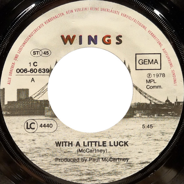 Cover zu Wings (2) - With A Little Luck | 1978 | Vinyl, Stereo, 45 RPM, 7