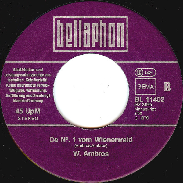 Cover zu Wolfgang Ambros - Nie Und Nimmer | 1979 | Vinyl, Stereo, 45 RPM, 7