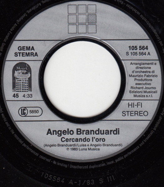 Cover zu Angelo Branduardi - Cercando L'oro | 1983 | Vinyl, 45 RPM, 7