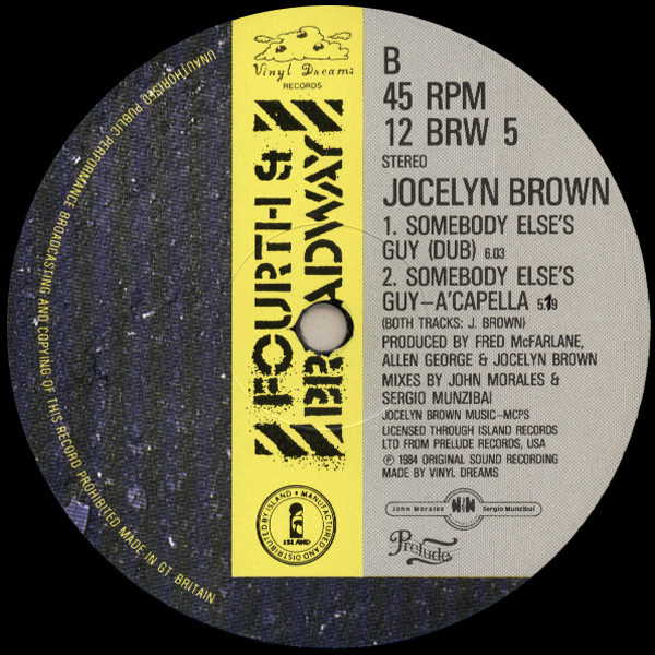 Cover zu Jocelyn Brown - Somebody Else's Guy (Remix) | Vinyl, Stereo, 12
