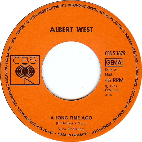 Cover zu Albert West - Tell Laura I Love Her | 1973 | Vinyl, Stereo, 45 RPM, 7