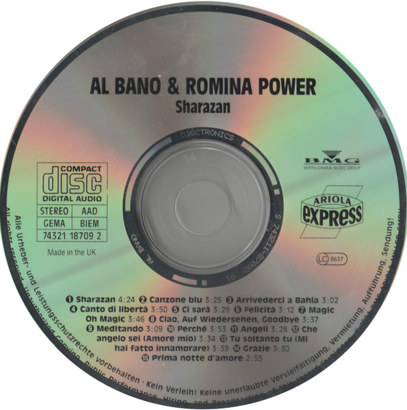 Cover zu Al Bano & Romina Power - Sharazan | 1994 | CD, Stereo, Compilation | Pop | Europe