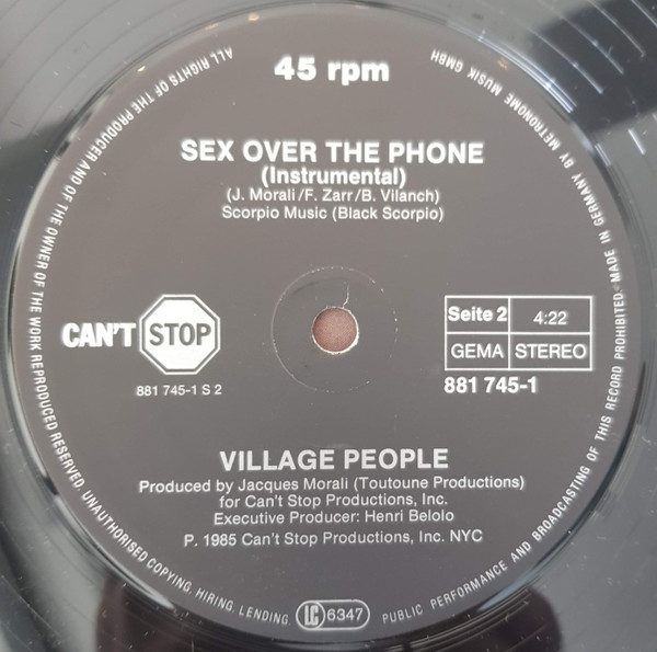 Cover zu Village People - Sex Over The Phone | 1985 | Vinyl, 12