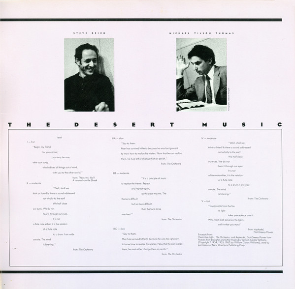 Cover zu Steve Reich - The Desert Music | Vinyl, LP, Album, Stereo | Classical | US