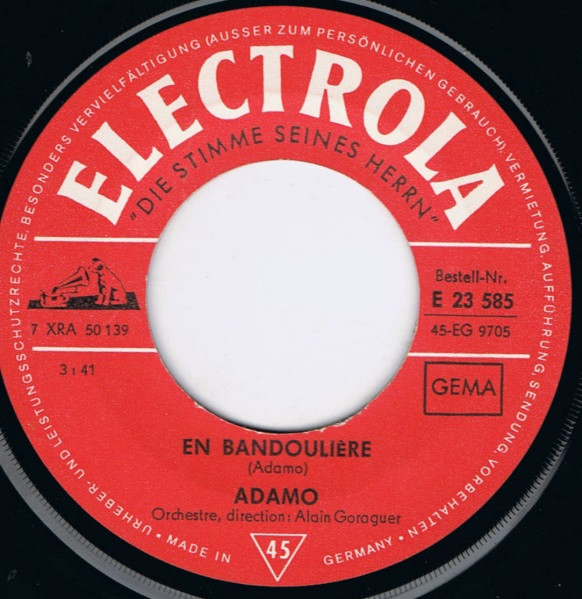 Cover zu Adamo - Dans Ma Hotte | 1967 | Vinyl, 45 RPM, 7