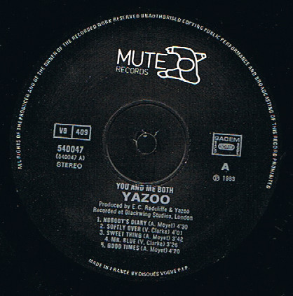 Cover zu Yazoo - You And Me Both | Vinyl, LP, Album | Electronic | France