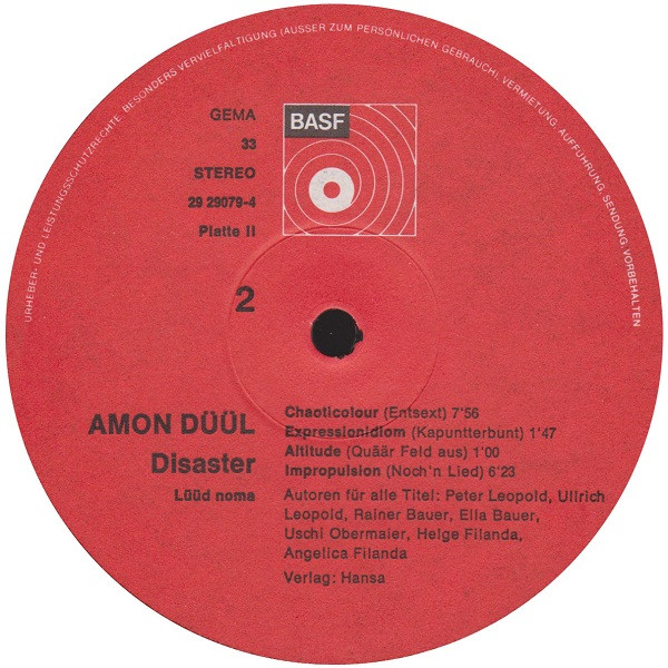 Cover zu Amon Düül - Disaster (Lüüd Noma) | 1972 | Vinyl, LP | Rock | Germany