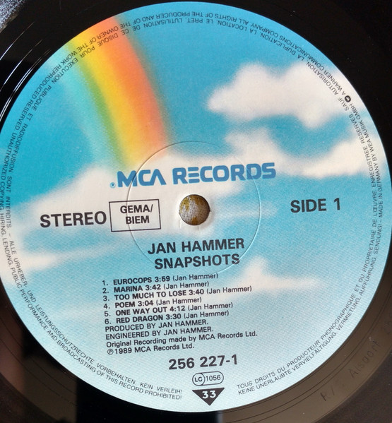 Cover zu Jan Hammer - Snapshots | 1989 | Vinyl, LP, Album | Electronic | Europe