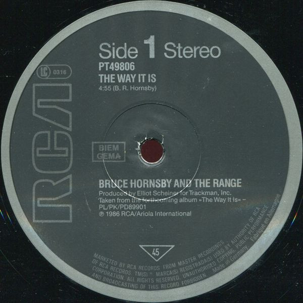 Cover zu Bruce Hornsby And The Range - The Way It Is | 1986 | Vinyl, Stereo, 12