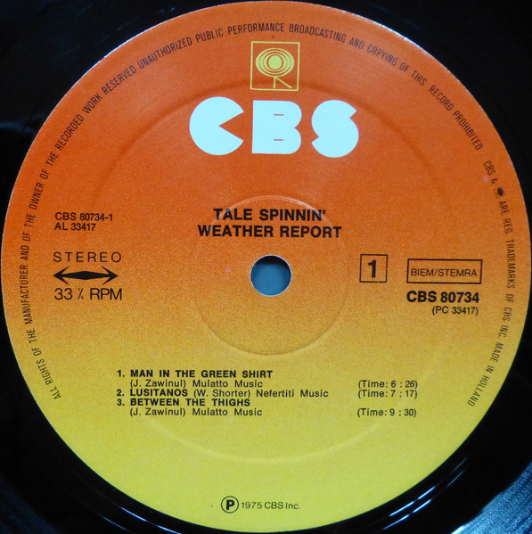 Cover zu Weather Report - Tale Spinnin' | 1975 | Vinyl, LP, Album, Stereo | Jazz, Rock | Europe