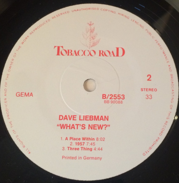 Cover zu David Liebman - What's New? | Vinyl, LP, Album | Jazz | Germany