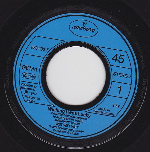 Cover zu Wet Wet Wet - Wishing I Was Lucky | 1987 | Vinyl, 45 RPM, 7