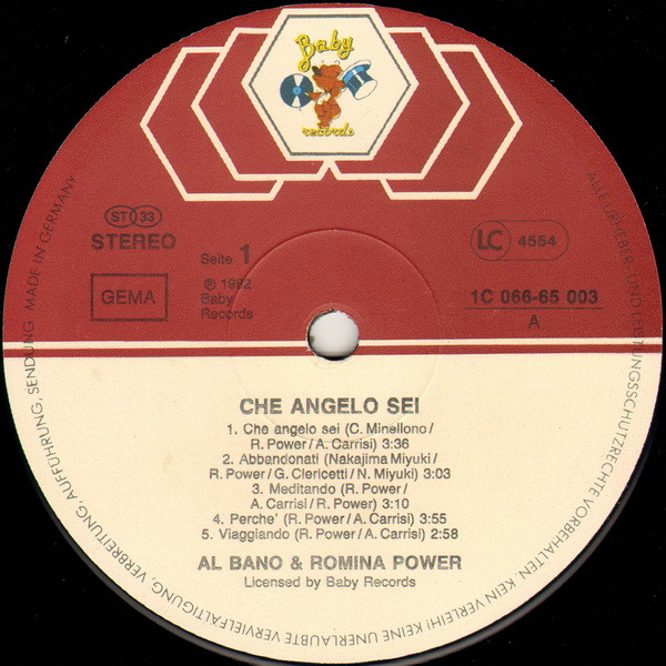 Cover zu Al Bano & Romina Power - Che Angelo Sei | 1982 | Vinyl, LP, Album | Pop | Germany