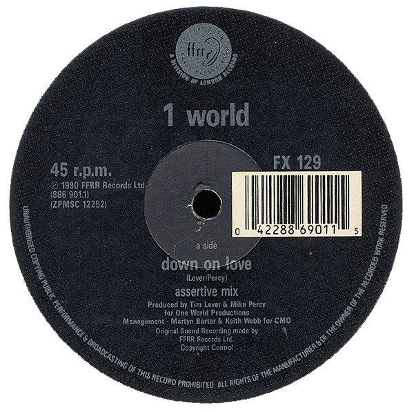 Bild 1 World – Down On Love | 1990 | Vinyl, 12″, 45 RPM, Single | Electronic | UK Schallplatten Ankauf