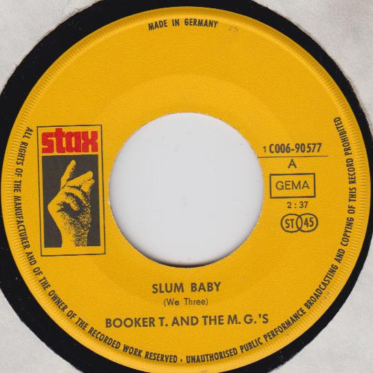 Cover zu Booker T & The MG's - Slum Baby | 1969 | Vinyl, 45 RPM, 7