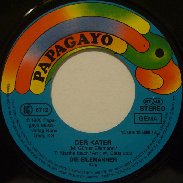 Cover zu Eilemann-Trio - Der Kater | 1986 | Vinyl, 45 RPM, 7