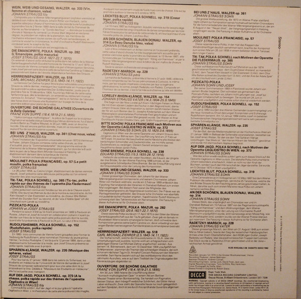Cover zu Wiener Philharmoniker, Willi Boskovsky - New Year's Day Concert In Vienna = Neujahrskonzert In Wien = Concert Du Nouvel An, A Vienne | 1979 | Vinyl, LP, Stereo | Classical | UK & Europe