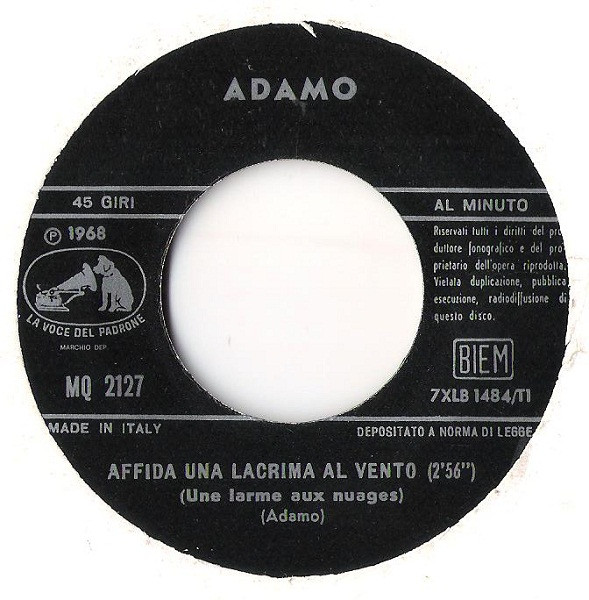 Cover zu Adamo - Affida Una Lacrima Al Vento | 1968 | Vinyl, 45 RPM, 7