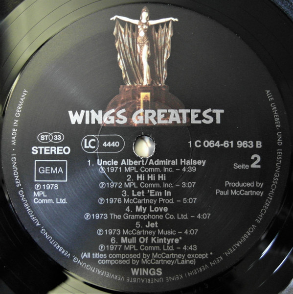 Cover zu Wings (2) - Wings Greatest | 1978 | LP, Comp | Rock | Germany