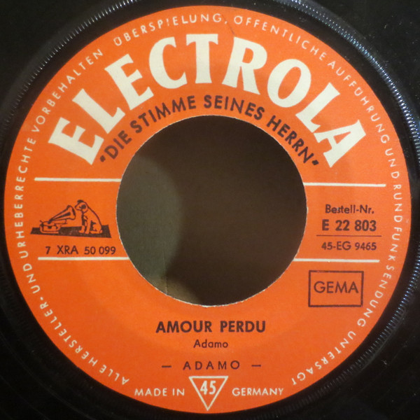 Cover zu Adamo - Amour Perdu / Quand Les Roses | Vinyl, 45 RPM, 7