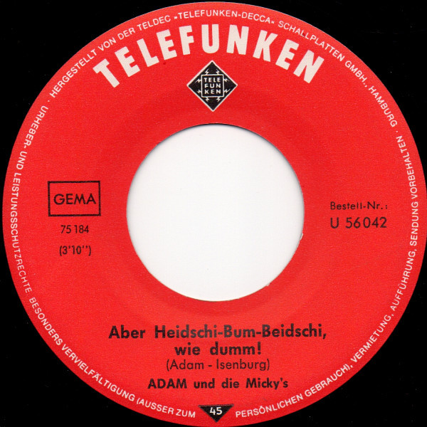 Cover zu Adam Und Die Micky's - Papa (Mama) | 1969 | Vinyl, 45 RPM, 7