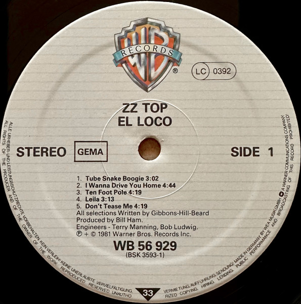 Cover zu ZZ Top - El Loco | Vinyl, LP, Album, Stereo | Rock | Germany
