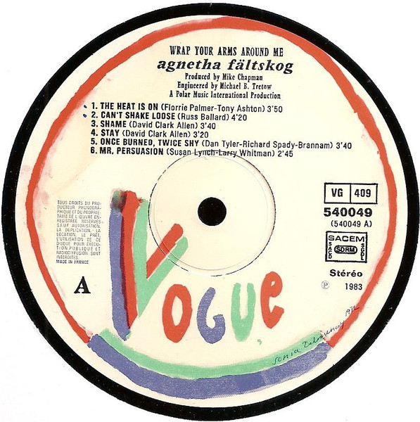 Cover zu Agnetha Fältskog - Wrap Your Arms Around Me | 1983 | Vinyl, LP, Album | Electronic, Rock, Pop | France