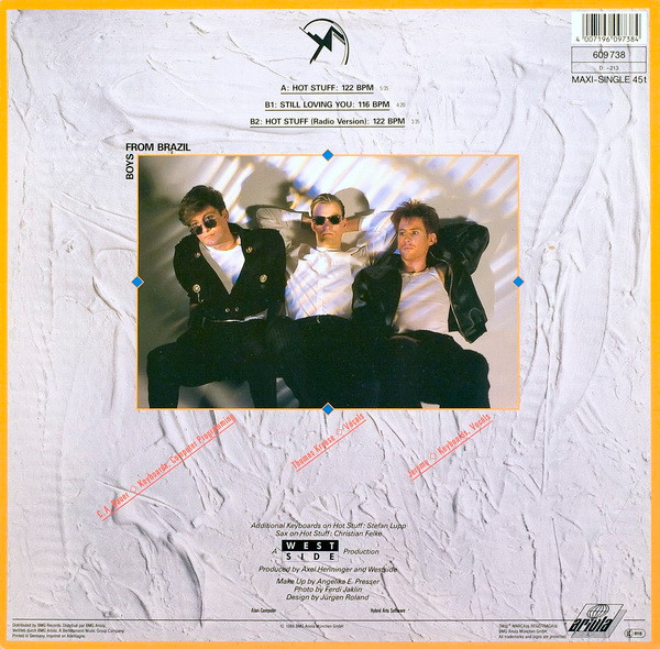 Cover zu Boys From Brazil - Hot Stuff | 1988 | Vinyl, Stereo, 12