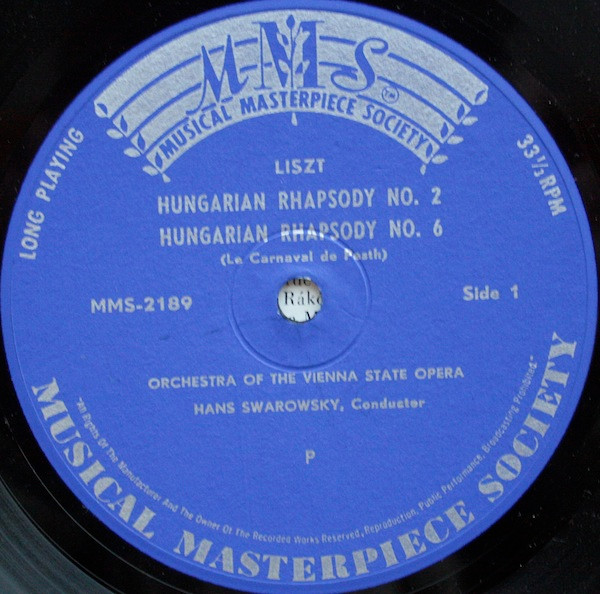 Cover zu Franz Liszt, Johann Strauss Jr., Orchester Der Wiener Staatsoper, Hans Swarowsky - Ungarische Rhapsodien Nr. 1, 2, 3 Und 6 | Vinyl, LP | Classical | Germany