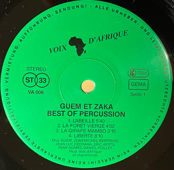 Cover zu Guem Et Zaka Percussion - Best Of Percussion | 1989 | Vinyl, LP, Compilation | Electronic, Jazz | Germany