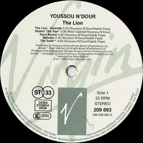 Cover zu Youssou N'Dour - The Lion | Vinyl, LP, Album | Rock, Pop, Folk, World, & Country | Europe