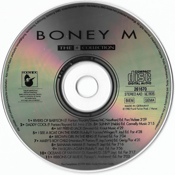 Cover zu Boney M. - The ★ Collection | 1991 | CD, Stereo, Compilation | Electronic, Pop | Europe